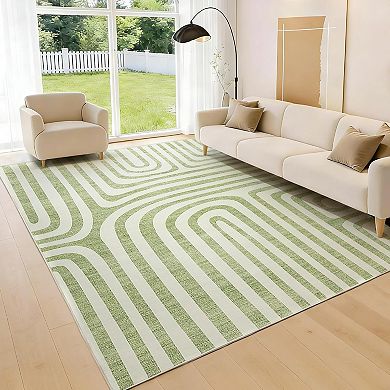 Area Rugs, Abstract Modern Washable Rugs,Non-Slip Low-Pile Soft Floor Carpet