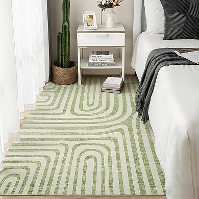 Area Rugs, Abstract Modern Washable Rugs,Non-Slip Low-Pile Soft Floor Carpet