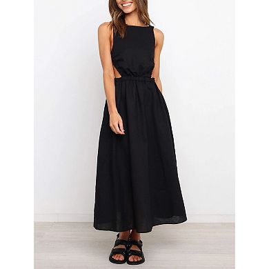 Women's Sleeveless Summer Dresses Wedding Guest Maxi Dresses Backless Maxi Dresses