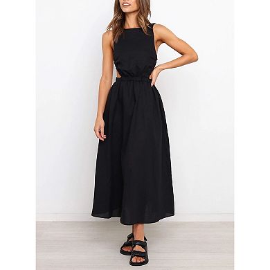 Women's Sleeveless Summer Dresses Wedding Guest Maxi Dresses Backless Maxi Dresses