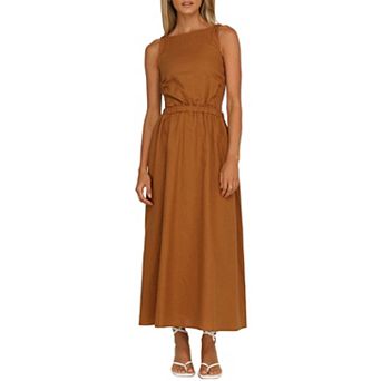 Women's Sleeveless Summer Dresses Wedding Guest Maxi Dresses Backless Maxi Dresses