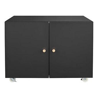 Rolling Metal Printer Cabinet with Storage for Home Office