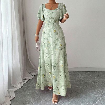 sweetheart neckline cinched waist a-line midi dress Sweetheart Neckline Cinched Waist A Line Midi Dress – Outfit Lander main image 0