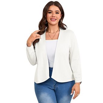Women Plus Size Sweater Blazer Business Casual Knit Cardigan Long Sleeve Suit Jackets Work Blazers
