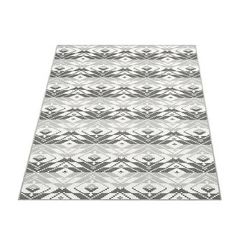 ANIXOL Indoor Outdoor Rug, Geometric Pattern, Washable & Non-Slip