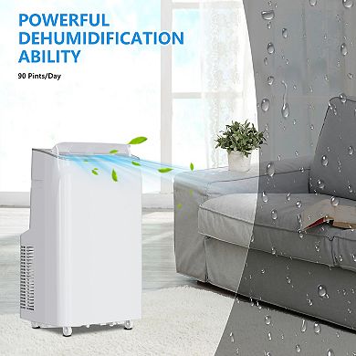 ANIXOL 14,000 BTU Portable AC, 3-in-1 Dehumidifier Fan, Quiet Sleep, Remote, 24H Timer, Window Kit