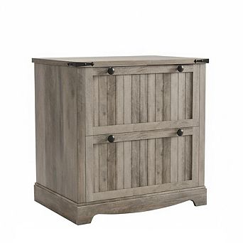 Farmhouse Lateral File Cabinet with 2 Drawers and Hanging File Storage