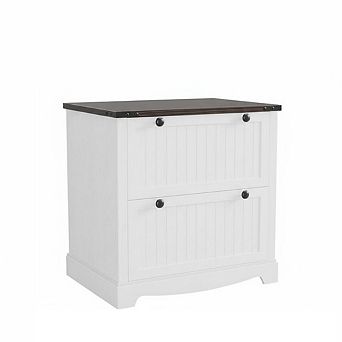 Farmhouse Lateral File Cabinet with 2 Drawers and Hanging File Storage