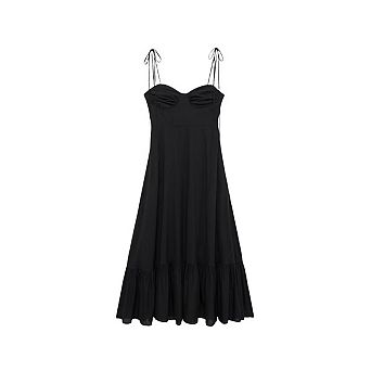 Women's Summer Maxi Dress Adjustable Spaghetti Strap Wedding Guest Smocked Ruffle Tea Party Dresses