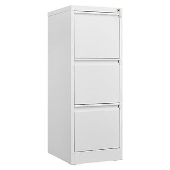 Metal Vertical Filing Cabinet with Lock and 3 Drawers