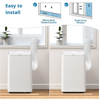 ANIXOL 14,000 BTU Portable AC, 3-in-1 Dehumidifier/Fan, Auto Swing, Sleep, 24H Timer, Remote