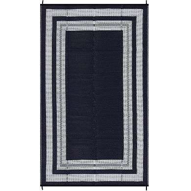 ANIXOL Foldable Outdoor Rug, Waterproof Reversible Mat, Modern Border Design
