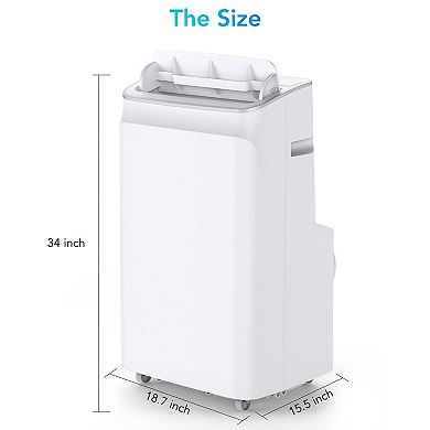 ANIXOL 12,000 BTU Portable AC, 4-in-1 Cool Fan Dehumidify Sleep, Remote, Install Kit