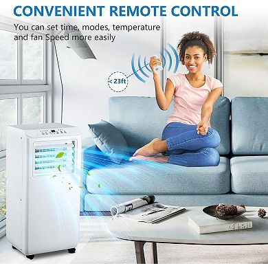 ANIXOL 10,000 BTU Portable Air Conditioner with Remote, 3-in-1 Cooling