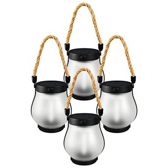 Solar Lantern Outdoor Lights Solar Lantern Waterproof Flame Hanging Lanterns(4 Pcs)