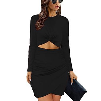 Casual Twist Knot Cutout Bodycon Dress