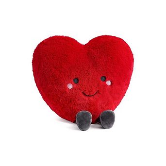 Cute Plush Red Heart Decorative Throw Pillow