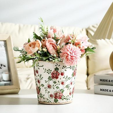 Antique Farmhouse Ceramic Planter With Drainage