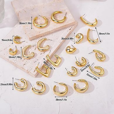 Trendy Hoop Earring Set