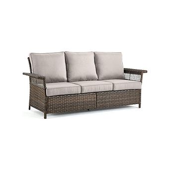 All-Weather Rattan Outdoor Sofa for Patio Use