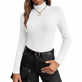 Women's Mock Turtleneck Fleece Thermal Top