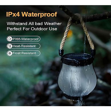 Solar Lantern Outdoor Lights Solar Lantern Waterproof Flame Hanging Lanterns(6 Pcs)