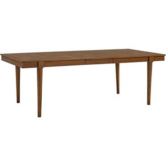 92″ Extendable Mid‑Century Dining Table Removable Center Leaf, Dark Brown