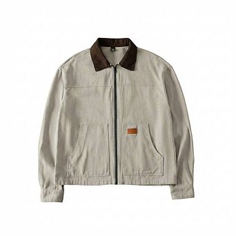 Woven Slim Fit Contrast Color Block Casual Jacket