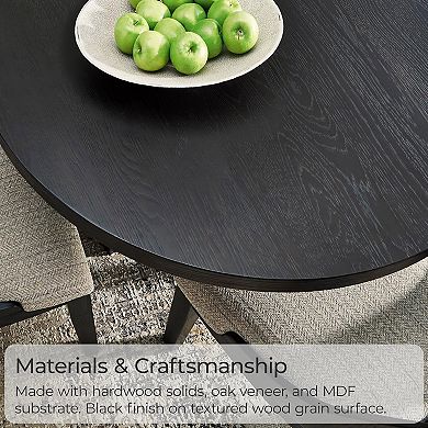 86″ Black Oval Dining Table Seats 8, Art Deco Style