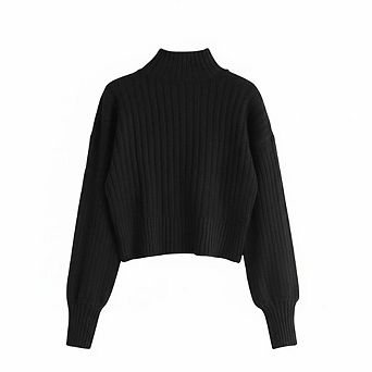 Women's Crewneck Long Sleeve Crop Top