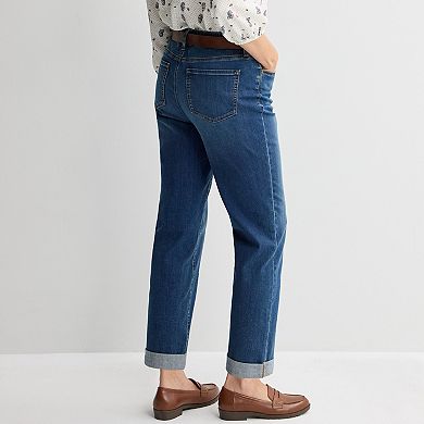 Women's Croft & Barrow® Modern Denim Girlfriend Jeans