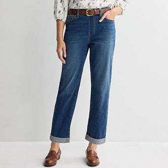 Women's Croft & Barrow® Modern Denim Girlfriend Jeans