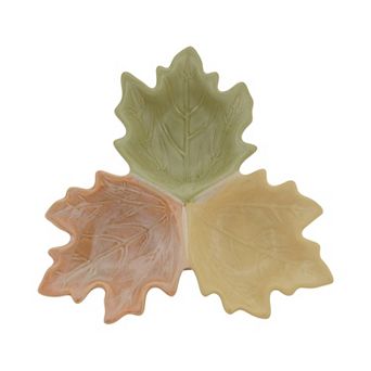 Mingle & Co. 3-Compartment Leaf Serving Bowl