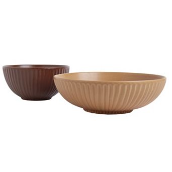 Mingle & Co. 2 pc Ridged Serve Bowl Set