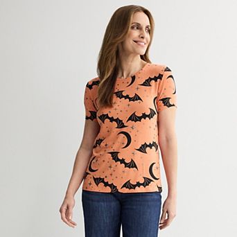 Women's Hybrid Short Sleeve Halloween Graphic Tee