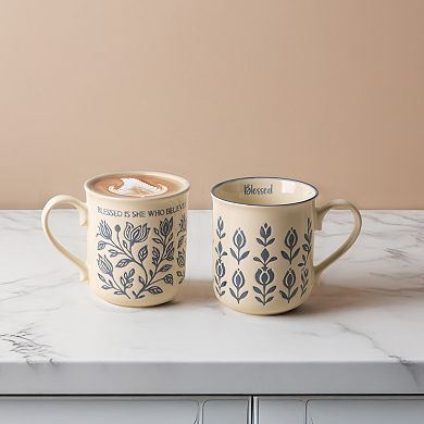 Retroware by Home Essentials Blue & White Vines Believes Mug
