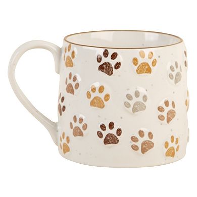 Retroware by Home Essentials Multicolor Paw Print Love Embossed Mug