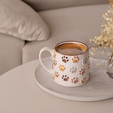 Retroware by Home Essentials Multicolor Paw Print Love Embossed Mug