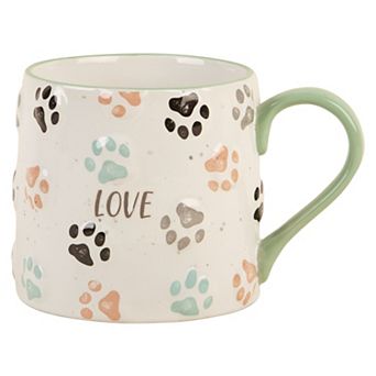 Retroware by Home Essentials Multicolor Paw Print Love Embossed Mug