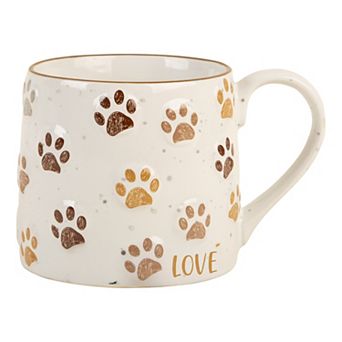 Retroware by Home Essentials Multicolor Paw Print Love Embossed Mug