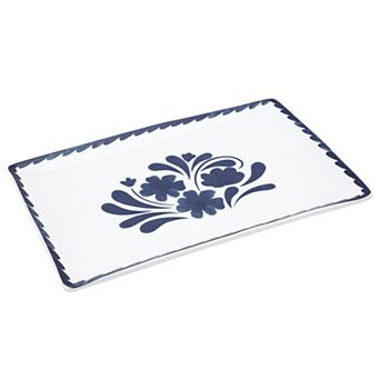 Mingle & Co. Floral Design Rectangular Serve Tray