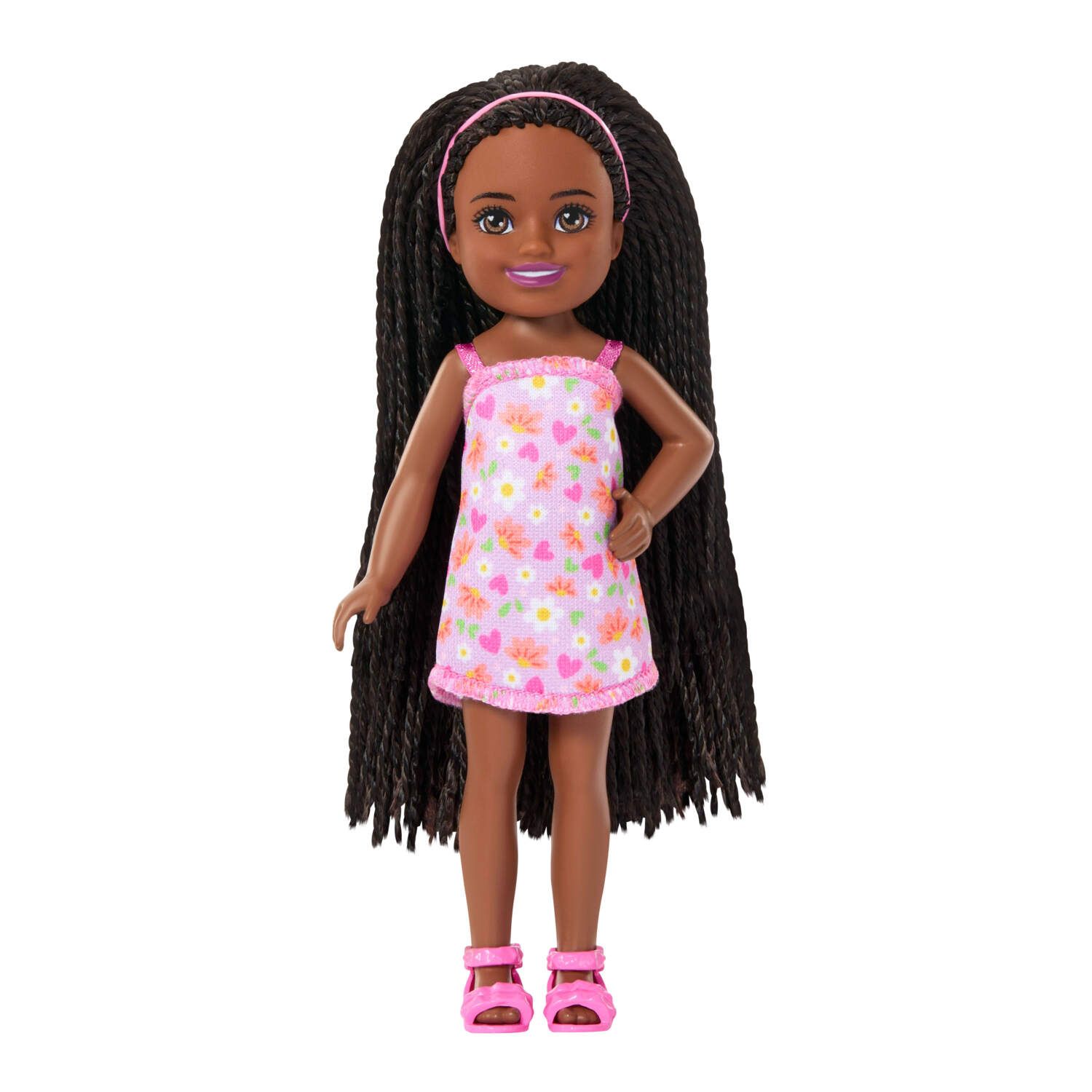 Детские куклы Barbie Club Chelsea Ari Braided Hair Flower-Print Dress Doll Set
