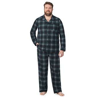 Big & Tall Cuddl Duds® Cozy Lodge Notch Collar Pajama Shirt and Pajama Pants Set