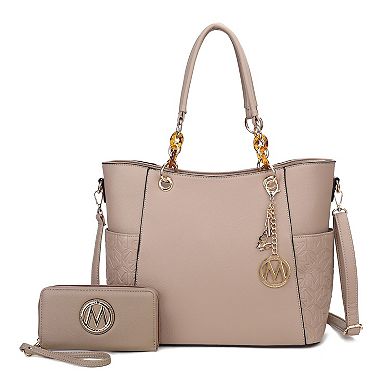 MKF Collection 2-Piece Merlina Embossed Tote Bag & Wallet