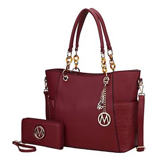 MKF Collection 2 pc Merlina Embossed Tote Bag & Wallet