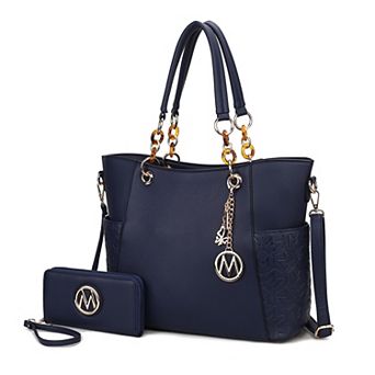 MKF Collection 2 pc Merlina Embossed Tote Bag & Wallet