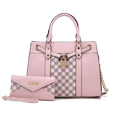MKF Collection 2-Piece Christine Circular Print Satchel Bag & Wallet