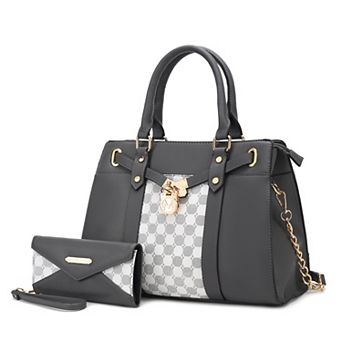 MKF Collection 2 pc Christine Circular Print Satchel Bag & Wallet