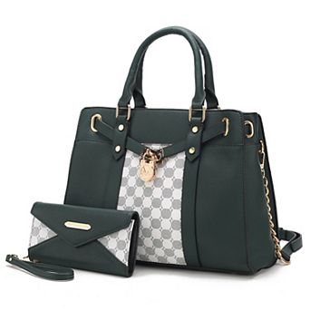 MKF Collection 2 pc Christine Circular Print Satchel Bag & Wallet