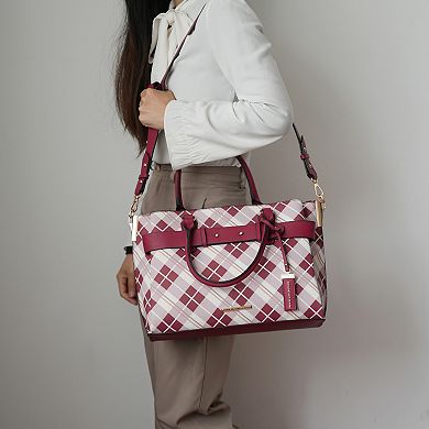 MKF Collection Vivian Plaid Satchel Bag